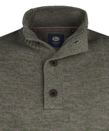 Petrol Dill Quarter Zip Mossy Stone Knit Grey