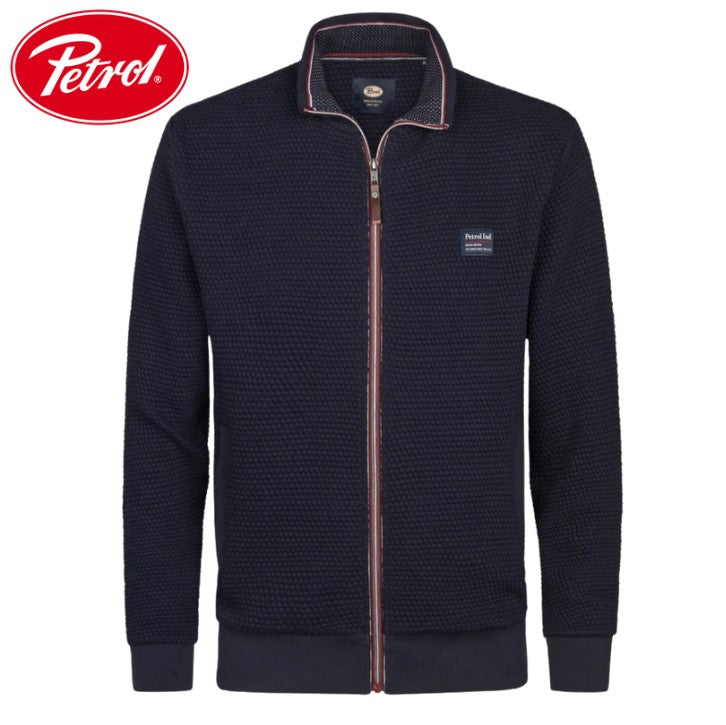 Petrol Sitka Full Zip Rib Navy Sweater Navy