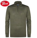 Petrol Logan Quarter Zip Stone Knit Brown