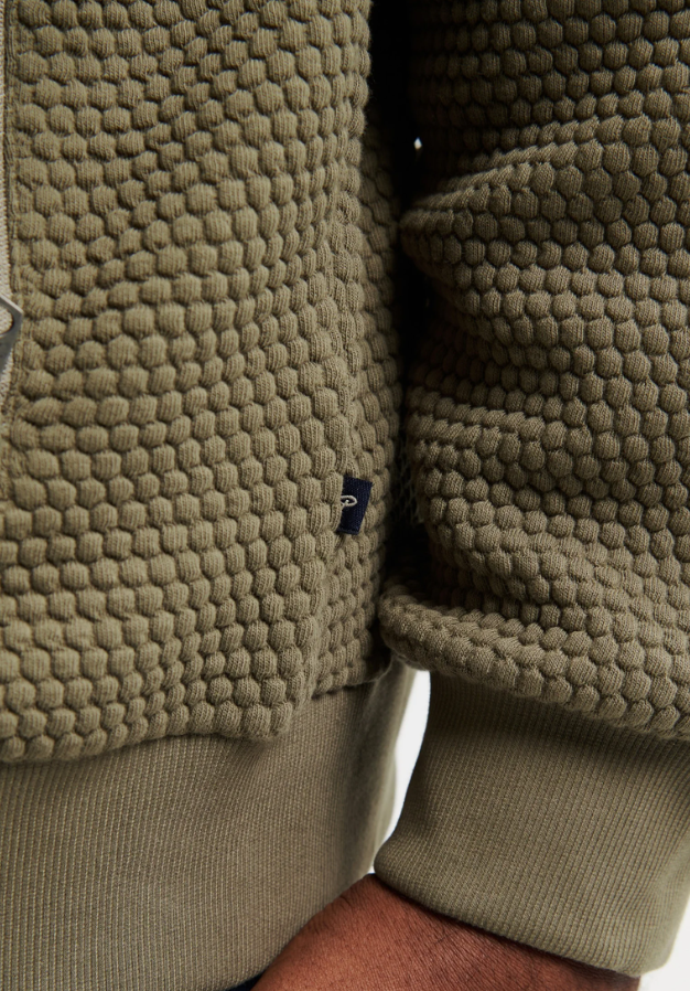 Petrol Sitka Full Zip Rib Green Sweater Green