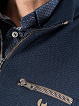 Pre End Alf 1/4 Zip Textured Navy Sweat Navy