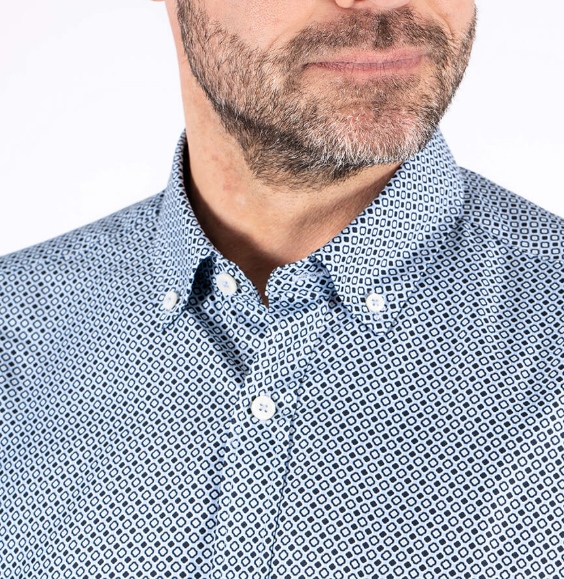 Pre End Andersen Blue Print Shirt Blue