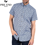 Pre End Chris Print Short Sleeve Shirt Blue