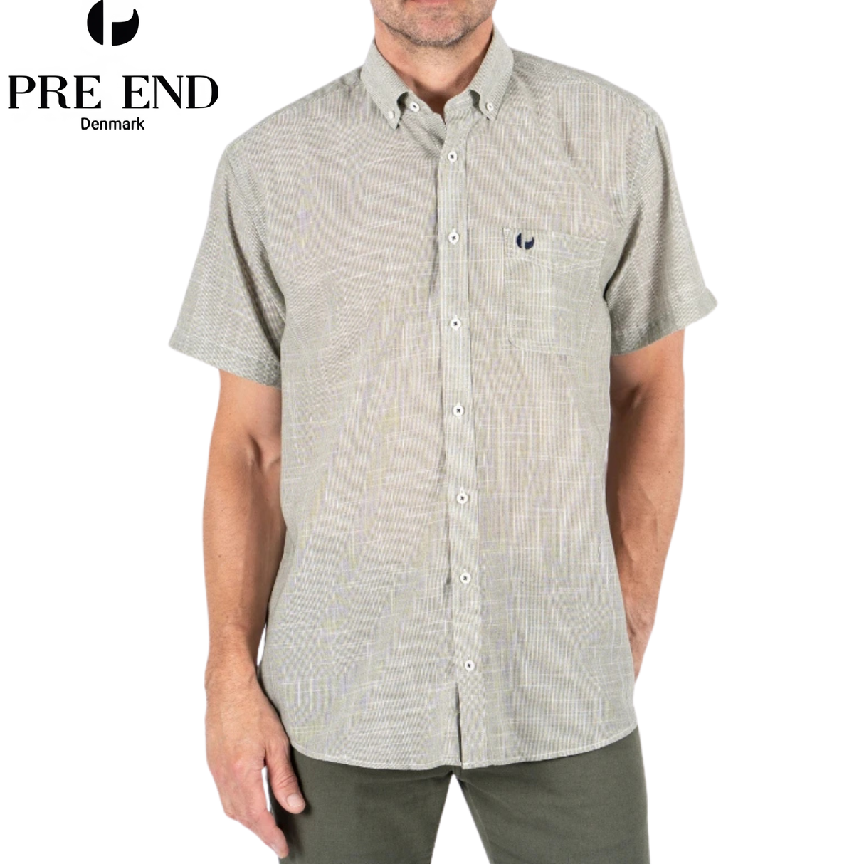 Pre End Edwin Twill Short Sleeve Shirt Green