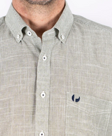 Pre End Edwin Twill Short Sleeve Shirt Green