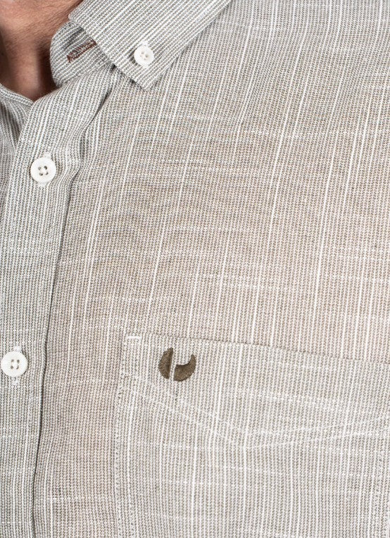 Pre End Edwin Twill Short Sleeve Shirt Green