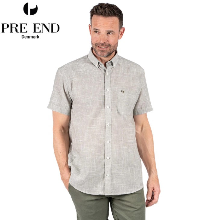 Pre End Edwin Twill Short Sleeve Shirt Green