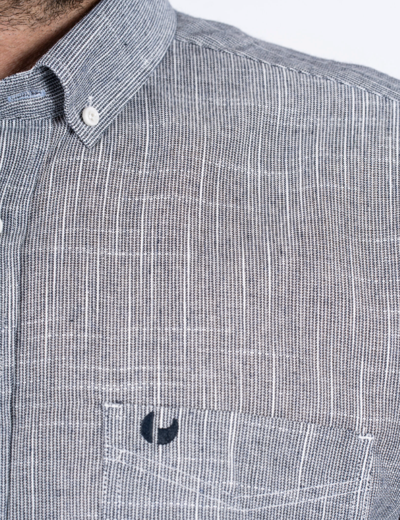 Pre End Edwin Twill Short Sleeve Shirts Navy