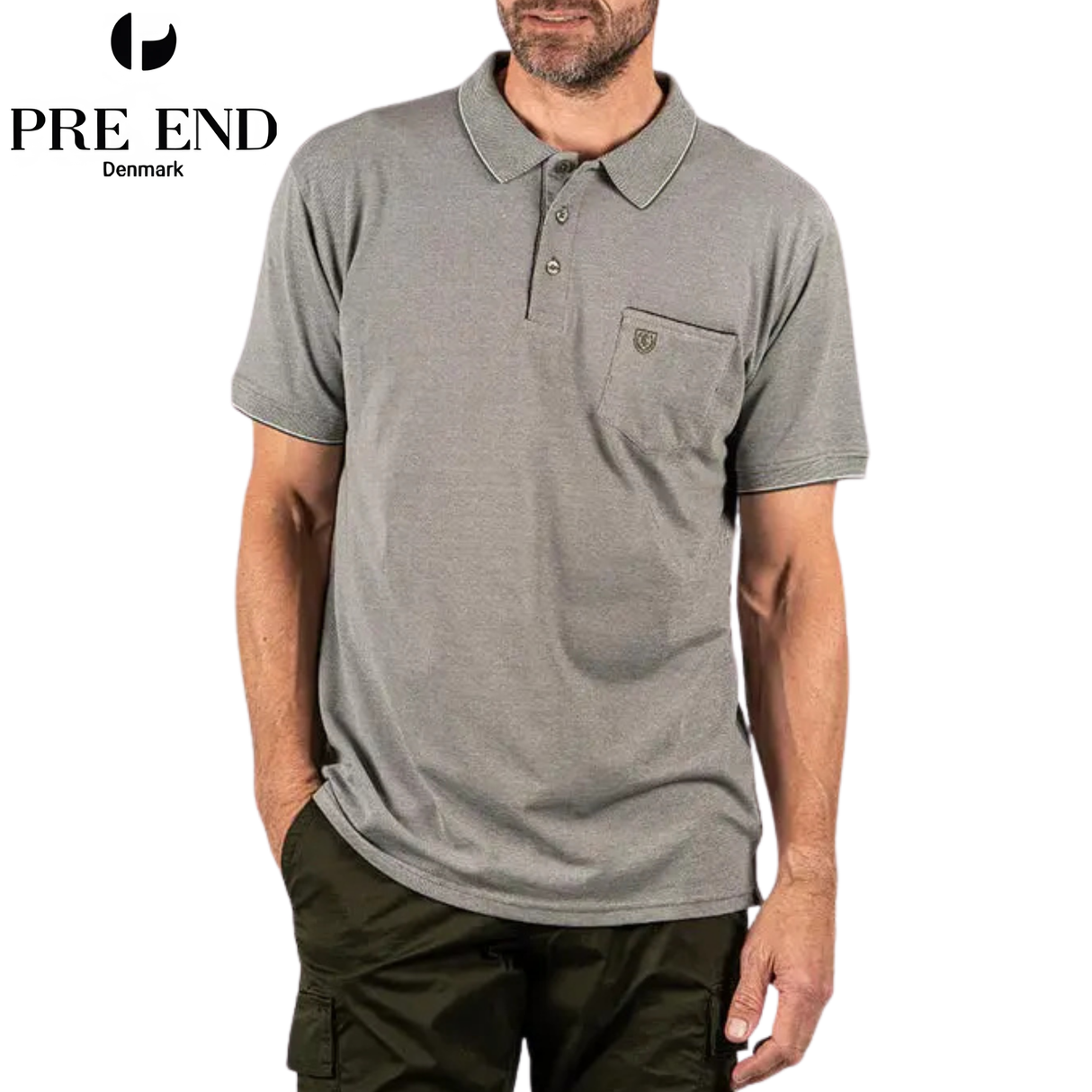 Pre End Jerome Tipped Green Polo Shirt Green