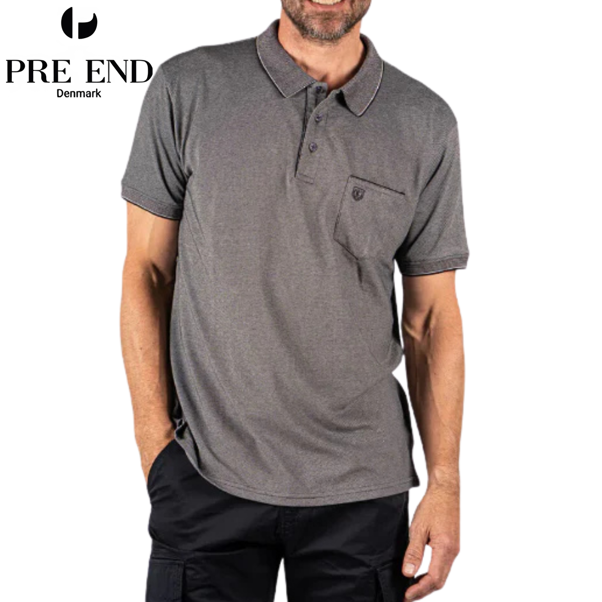Pre End Jerome Tipped Navy Polo Navy
