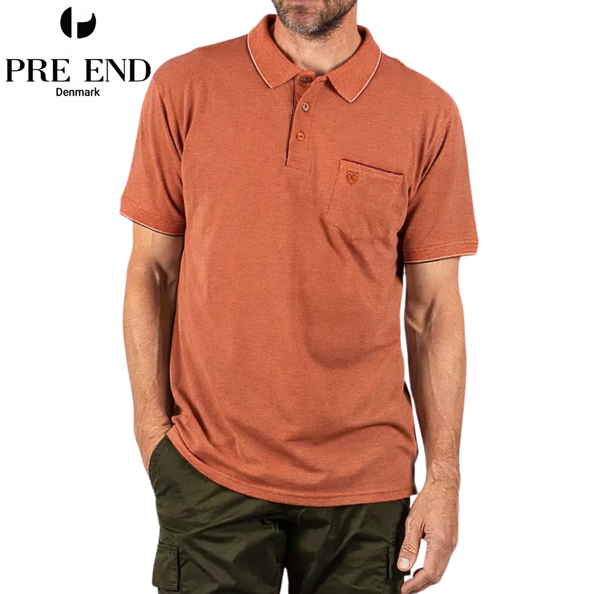 Pre End Jerome Tipped Red Polo Red
