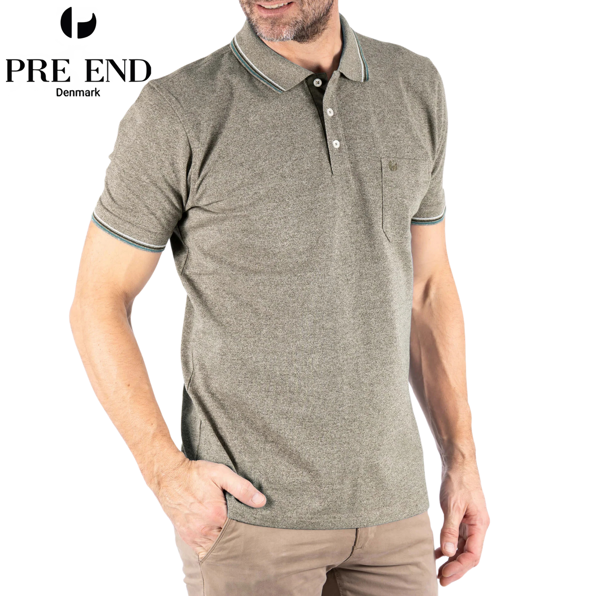Pre End Jones Tipped Green Polo Shirt Green