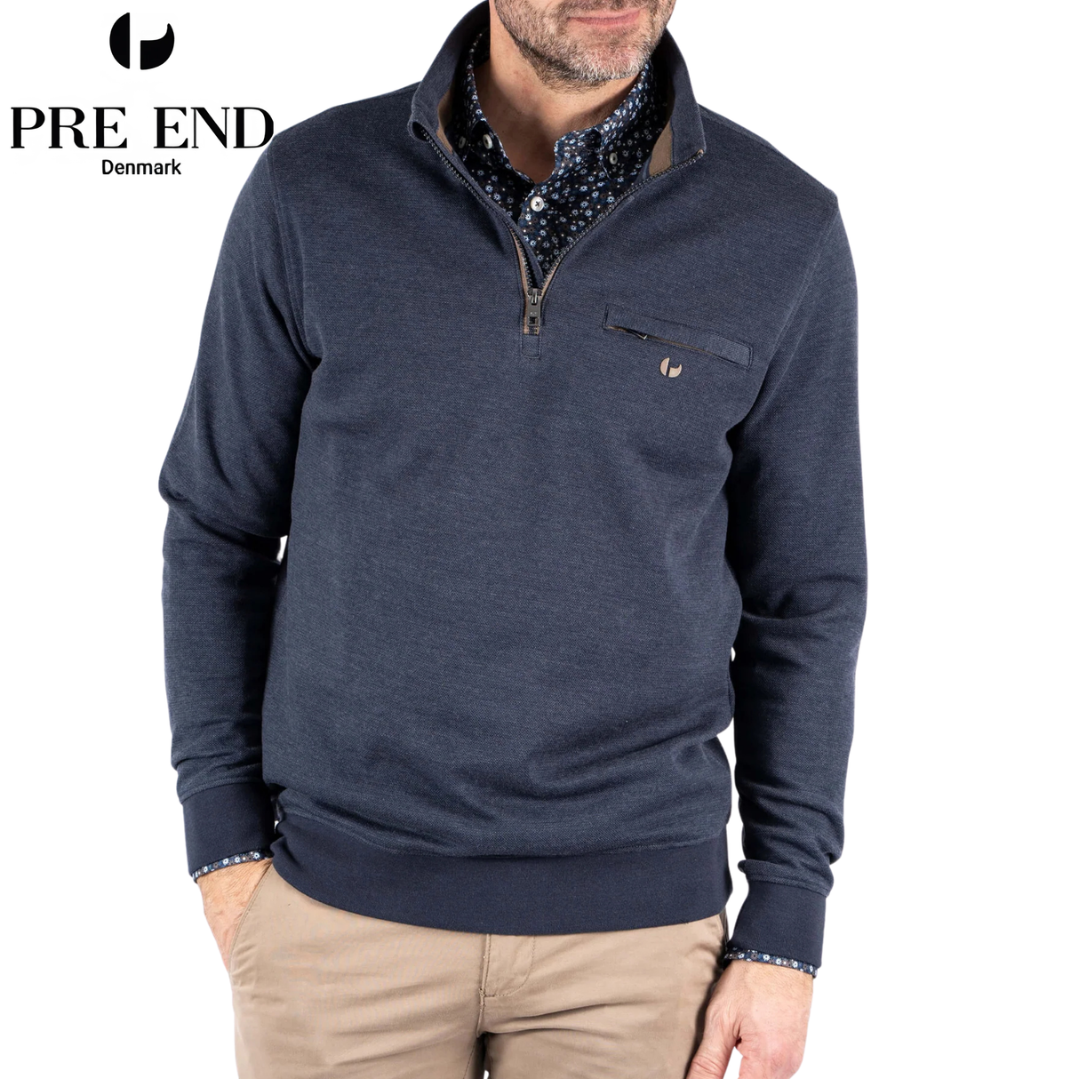 Pre End Leander 1/4 Zip Navy Navy