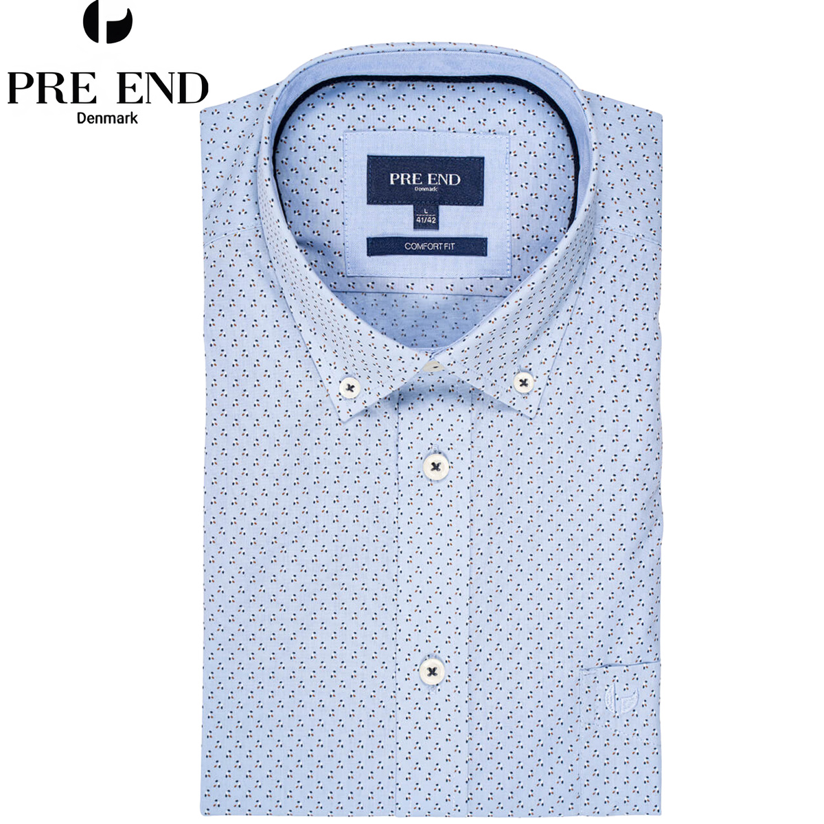 Pre End Napoli Print Blue Shirt Blue