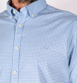 Pre End Porter Blue Gingham Check Shirt Blue