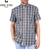 Pre End Rome Check Short Sleeve Sapphire Navy
