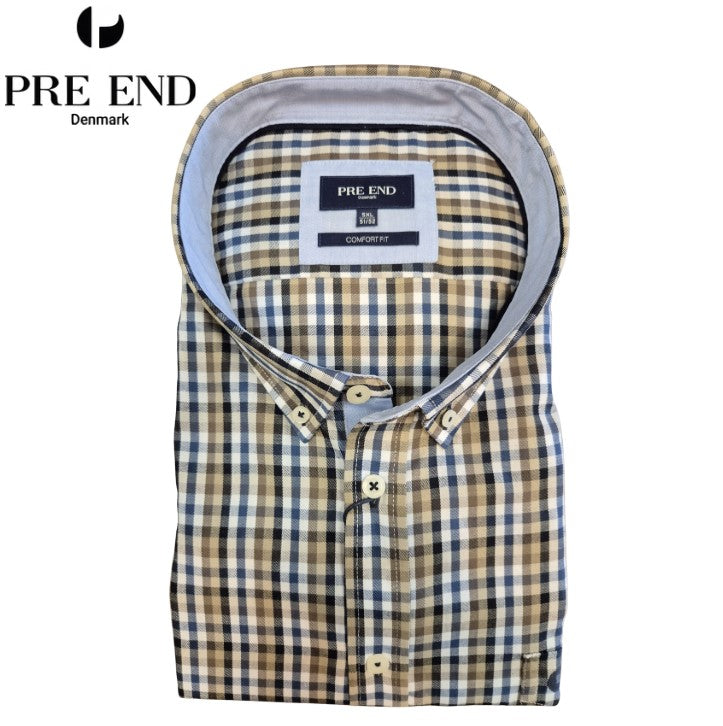 Pre End Rome Brown Check Shirt Brown