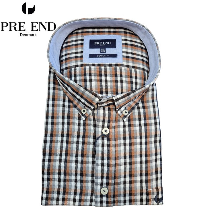 Pre End Rome Check Copper Shirt Brown