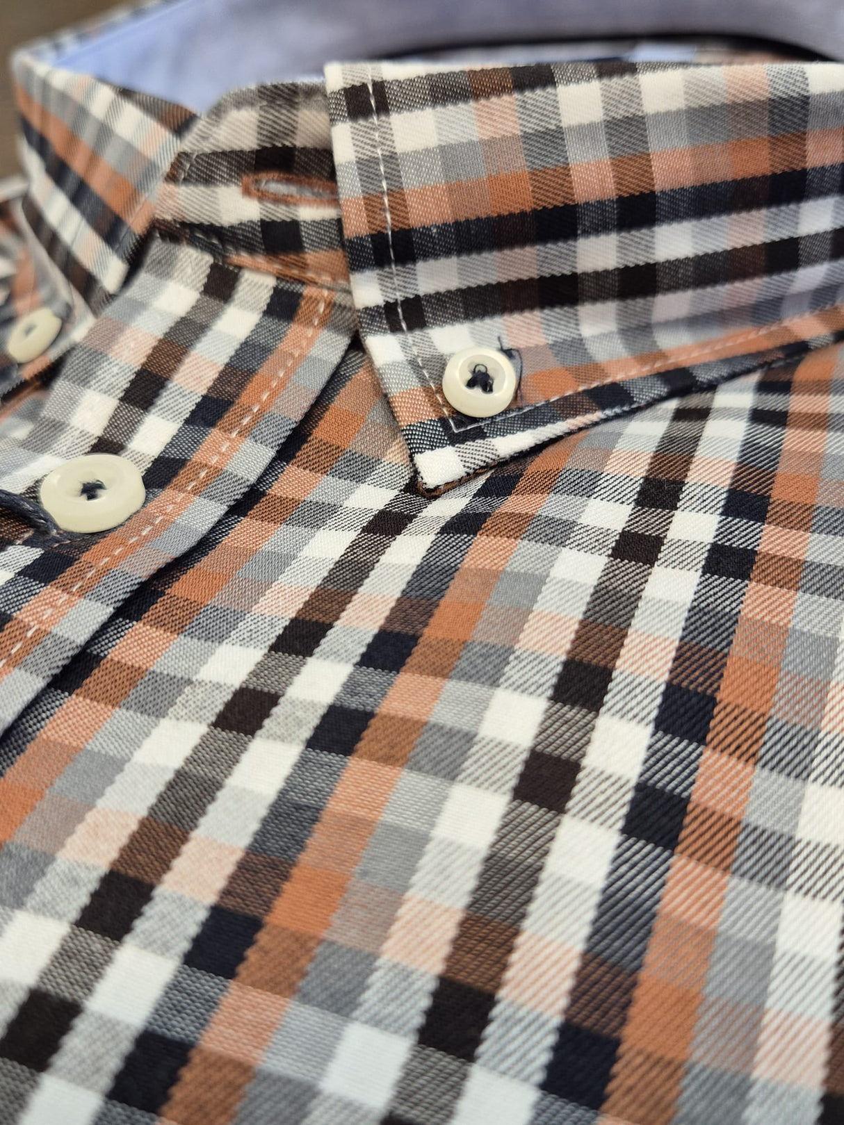 Pre End Rome Check Copper Shirt Brown