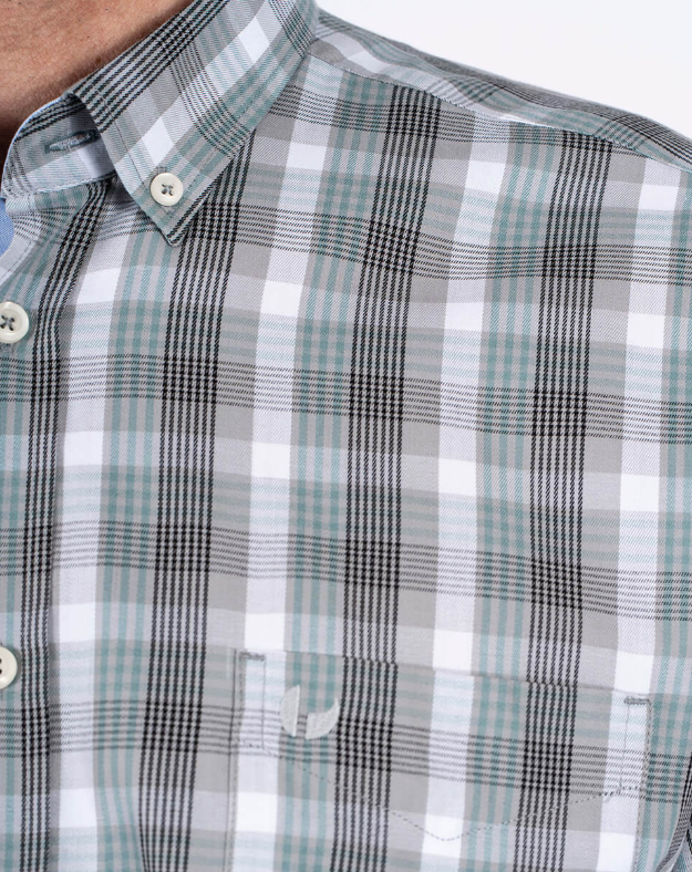 Pre End Rome Check Short Sleeve Green Green