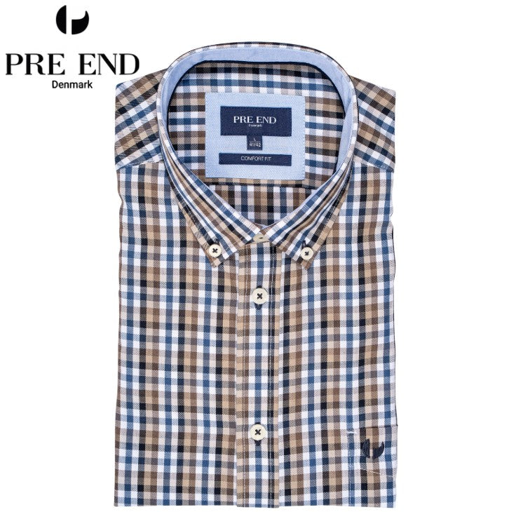Pre End Rome Brown Check Shirt Brown