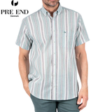 Pre End Ryder Stripe Short Sleeve Shirt Green