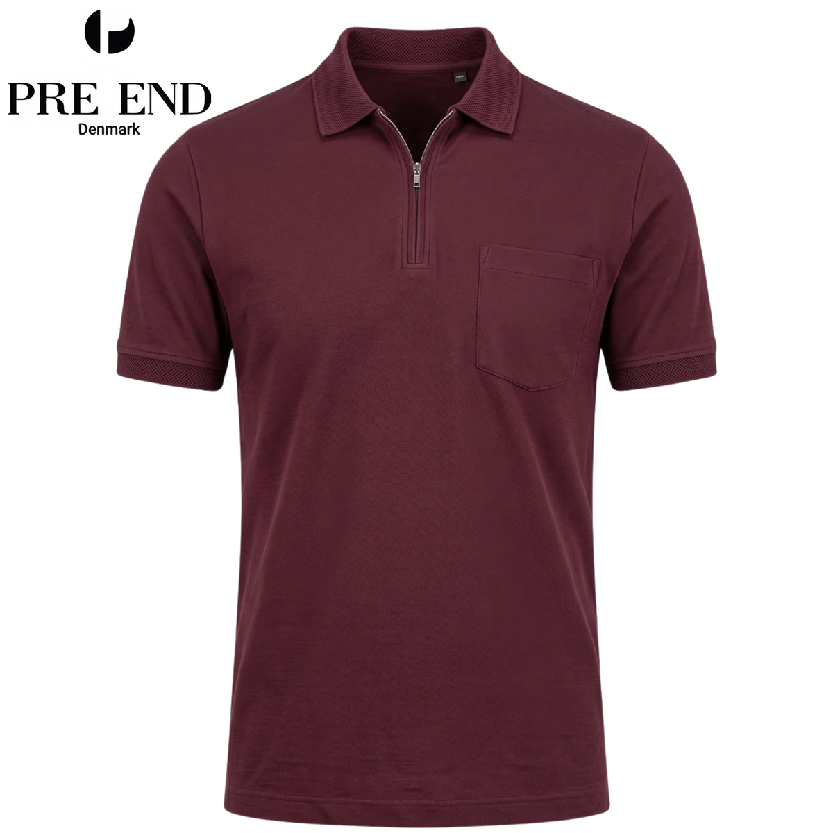 Pre End Sailor Zip Burgundy Polo Shirt Wine