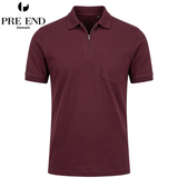 Pre End Sailor Zip Burgundy Polo Shirt Wine