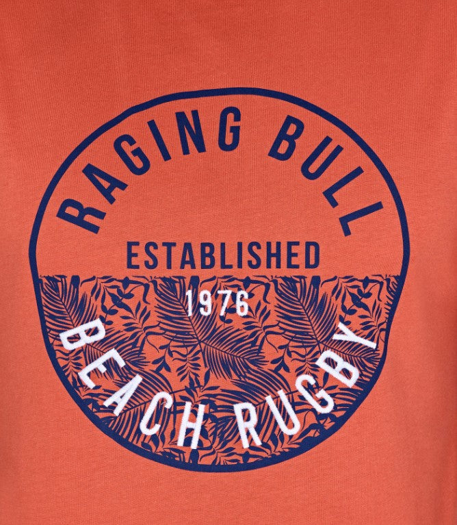 Raging Bull Beach Rugby Logo T-Shirt Orange