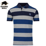 Raging Bull Cobalt Blue Hoop Pique Polo Blue