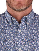 Raging Bull Blossom Print Poplin Shirt Navy