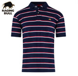 Raging Bull 2 Colour Breton Pique Polo Navy