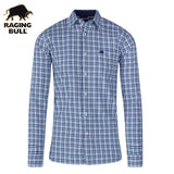 Raging Bull Brushed Cotton Check Shirt Blue