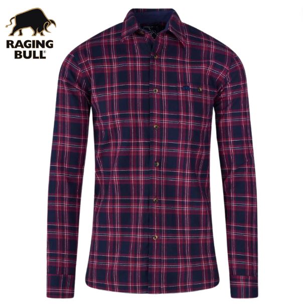 Raging Bull Heavy Twill Plaid Shirt Red