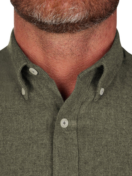 Raging Bull Brushed Twill Khaki Shirt Green