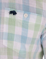 Raging Bull Linen Check Mint Shirt Green