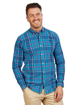 Raging Bull Navy Check Poplin Shirt Navy