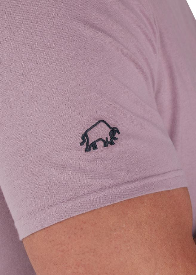 Raging Bull Chest Print Rose T-Shirt Pink