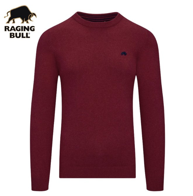 Raging Bull Classic Crew Neck Wine Knit Wine