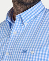 Raging Bull Classic Gingham Sky Shirt Blue