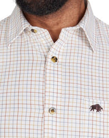 Raging Bull Brushed Country Check Shirt Beige