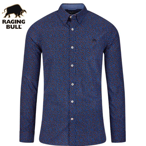 Raging Bull Ditsy Floral Print Shirt Navy
