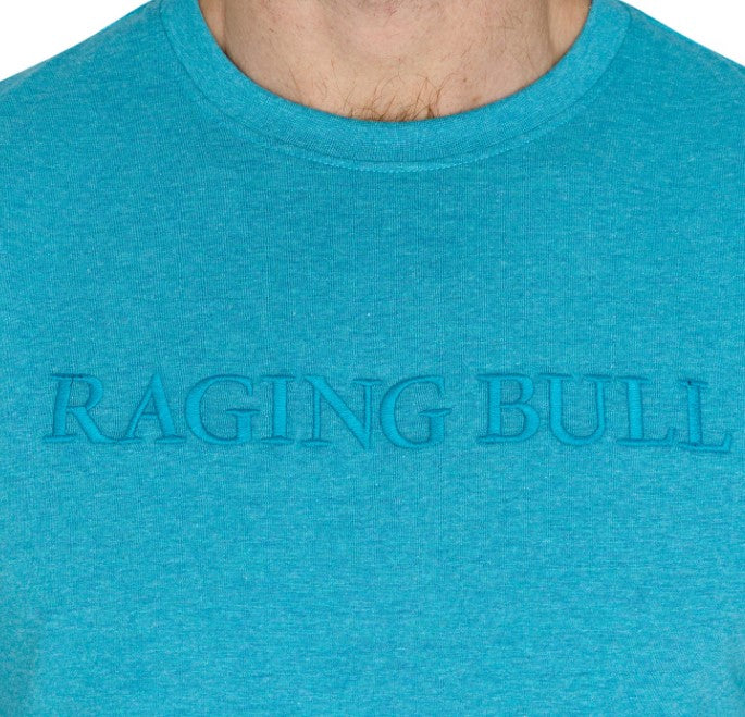 Raging Bull Embroirdered Logo T-Shirt Blue