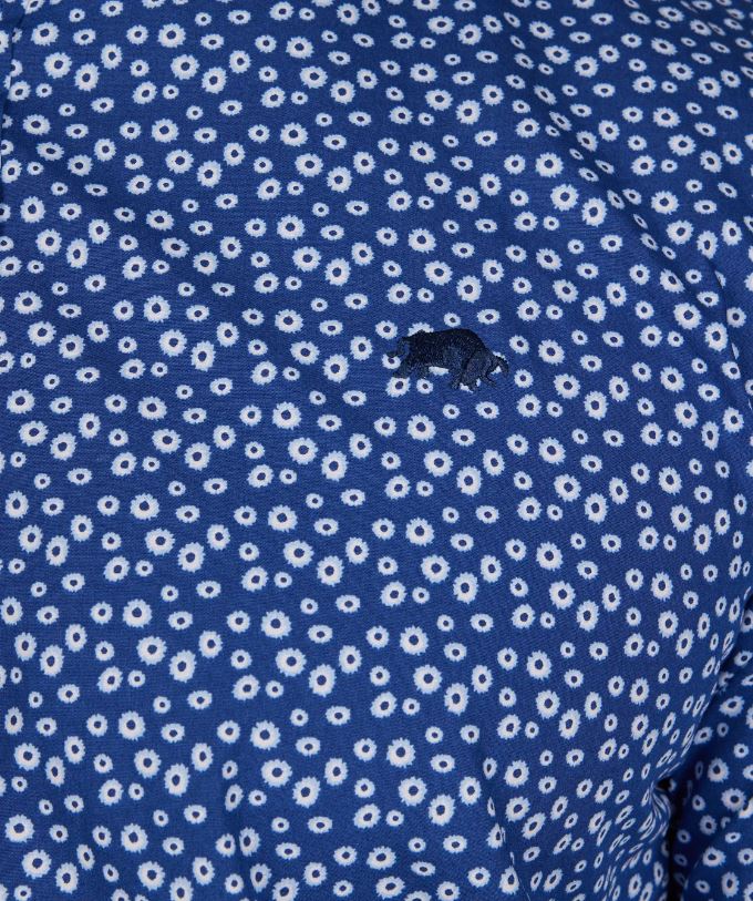 Raging Bull Floral Print Navy Shirt Navy