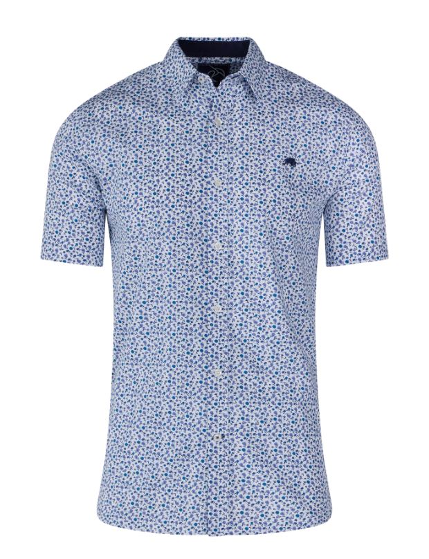 Raging Bull Flower Print Poplin Shirt Purple