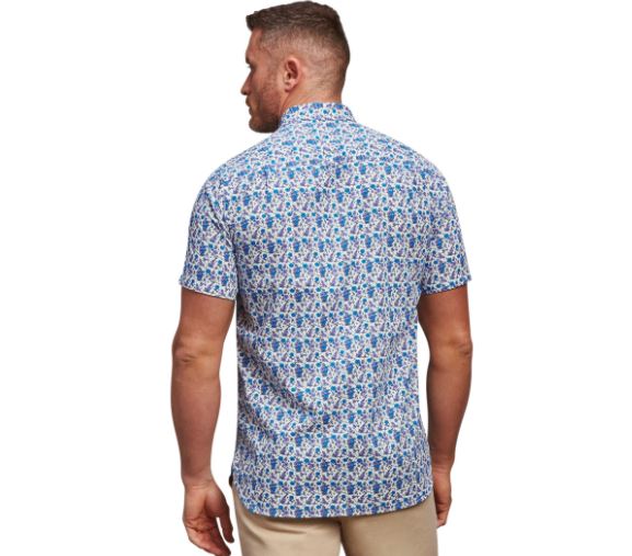 Raging Bull Flower Print Purple Shirt Purple