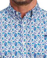Raging Bull Flower Print Purple Shirt Purple