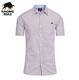 Raging Bull Geo Floral Print Short Shirt Red
