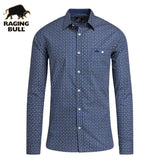 Raging Bull Geo Pattern Navy Shirt Navy