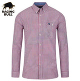 Raging Bull Poplin Gingham Red Shirt Red